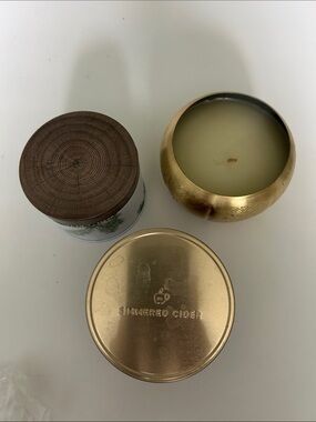 Shimmered Cider Metallic Gold Decorative Candle Tins - bundle of 3